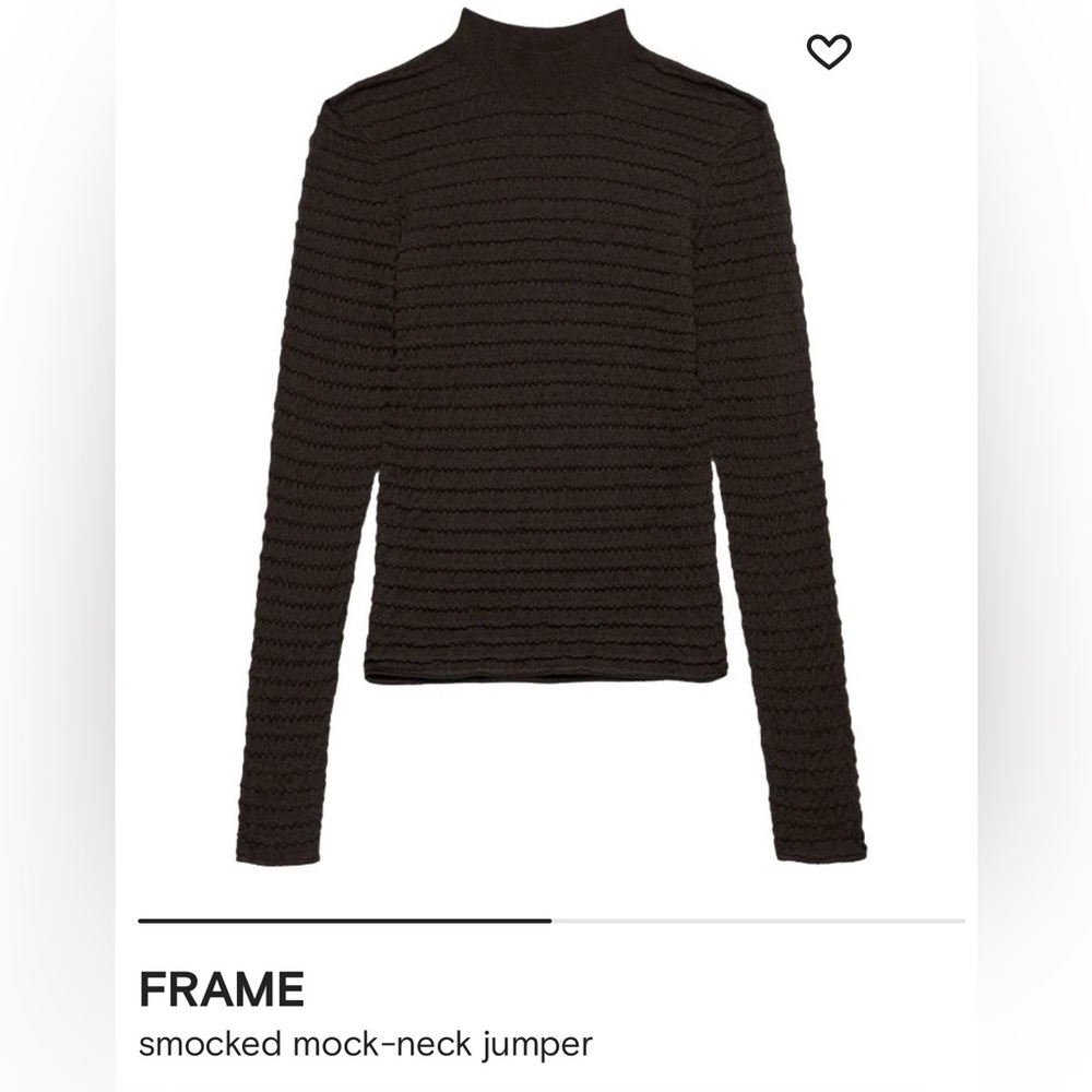 FRAME smocked mock-neck jumper. NWT.